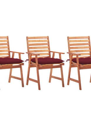 vidaXL Patio Dining Chairs Outdoor Patio Chair with Cushions Solid Wood Acacia-0