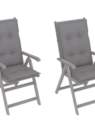 vidaXL Outdoor Recliner Chairs Patio Chair with Cushions Solid Wood Acacia-3