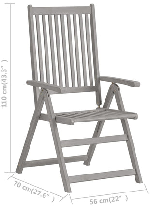 vidaXL Outdoor Recliner Chairs Patio Chair with Cushions Solid Wood Acacia-4