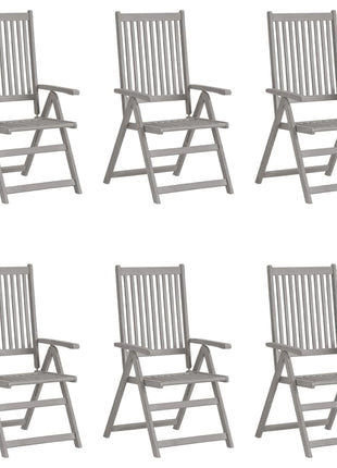 vidaXL Outdoor Recliner Chairs Patio Reclining Chair Gray Solid Wood Acacia-0