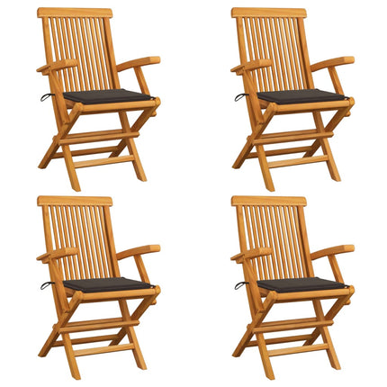 vidaXL Patio Chairs Outdoor Bistro Folding Chair with Cushions Solid Wood Teak-1