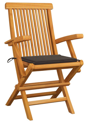 vidaXL Patio Chairs Outdoor Bistro Folding Chair with Cushions Solid Wood Teak-2