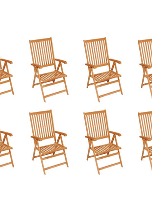 vidaXL Outdoor Recliner Chairs Patio Reclining Lounge Chair Solid Wood Teak-4