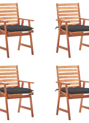 vidaXL Patio Dining Chairs Outdoor Patio Chair with Cushions Solid Wood Acacia-8
