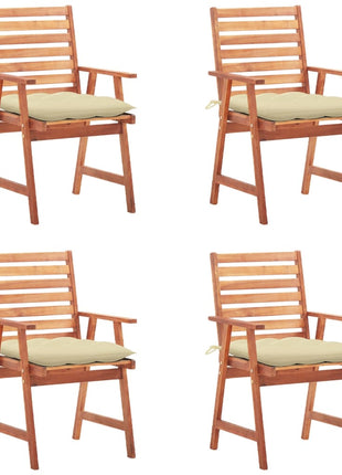 vidaXL Patio Dining Chairs Outdoor Patio Chair with Cushions Solid Wood Acacia-24
