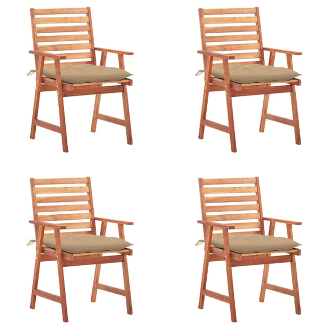 vidaXL Patio Dining Chairs Outdoor Patio Chair with Cushions Solid Wood Acacia-10