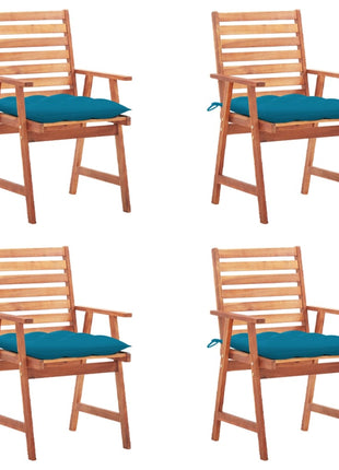 vidaXL Patio Dining Chairs Outdoor Patio Chair with Cushions Solid Wood Acacia-56