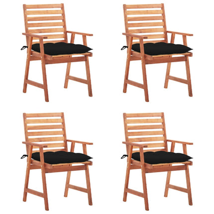 vidaXL Patio Dining Chairs Outdoor Patio Chair with Cushions Solid Wood Acacia-19