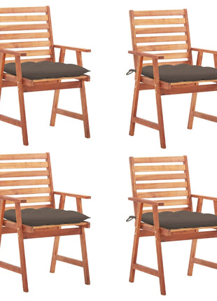 vidaXL Patio Dining Chairs Outdoor Patio Chair with Cushions Solid Wood Acacia-44