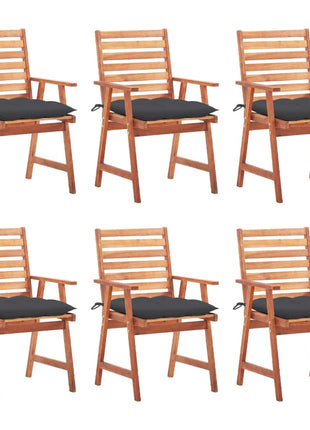 vidaXL Patio Dining Chairs Outdoor Patio Chair with Cushions Solid Wood Acacia-6