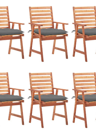 vidaXL Patio Dining Chairs Outdoor Patio Chair with Cushions Solid Wood Acacia-25