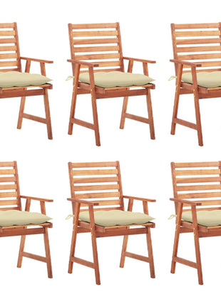vidaXL Patio Dining Chairs Outdoor Patio Chair with Cushions Solid Wood Acacia-22