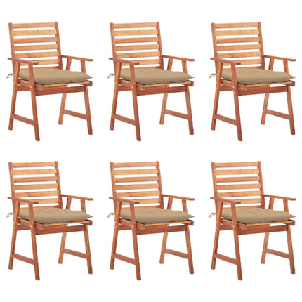 vidaXL Patio Dining Chairs Outdoor Patio Chair with Cushions Solid Wood Acacia-13
