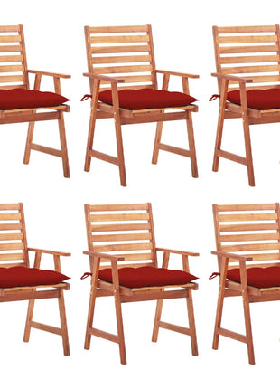 vidaXL Patio Dining Chairs Outdoor Patio Chair with Cushions Solid Wood Acacia-37