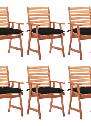 vidaXL Patio Dining Chairs Outdoor Patio Chair with Cushions Solid Wood Acacia-15