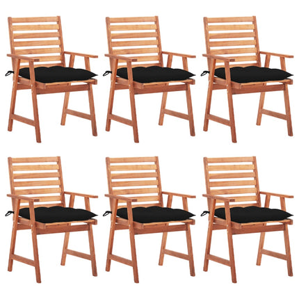 vidaXL Patio Dining Chairs Outdoor Patio Chair with Cushions Solid Wood Acacia-15