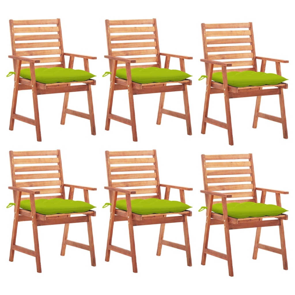 vidaXL Patio Dining Chairs Outdoor Patio Chair with Cushions Solid Wood Acacia-60