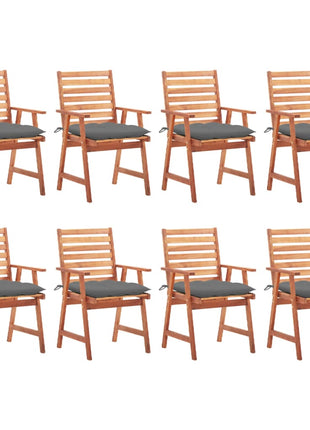 vidaXL Patio Dining Chairs Outdoor Patio Chair with Cushions Solid Wood Acacia-26