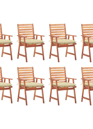 vidaXL Patio Dining Chairs Outdoor Patio Chair with Cushions Solid Wood Acacia-21
