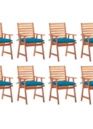 vidaXL Patio Dining Chairs Outdoor Patio Chair with Cushions Solid Wood Acacia-54