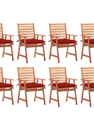 vidaXL Patio Dining Chairs Outdoor Patio Chair with Cushions Solid Wood Acacia-38