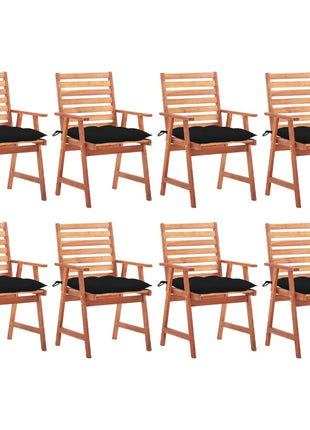 vidaXL Patio Dining Chairs Outdoor Patio Chair with Cushions Solid Wood Acacia-16