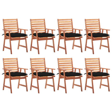 vidaXL Patio Dining Chairs Outdoor Patio Chair with Cushions Solid Wood Acacia-16