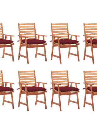 vidaXL Patio Dining Chairs Outdoor Patio Chair with Cushions Solid Wood Acacia-50
