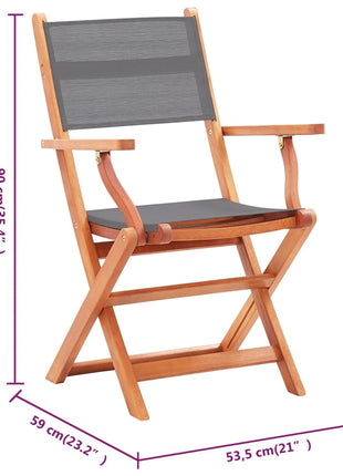 vidaXL Patio Folding Chairs Camping Chair Solid Wood Eucalyptus and Textilene-1
