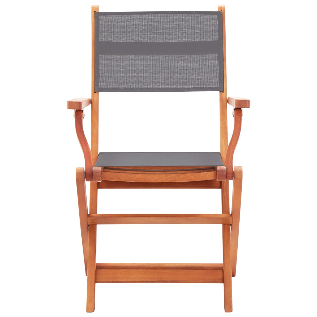 vidaXL Patio Folding Chairs Camping Chair Solid Wood Eucalyptus and Textilene-4