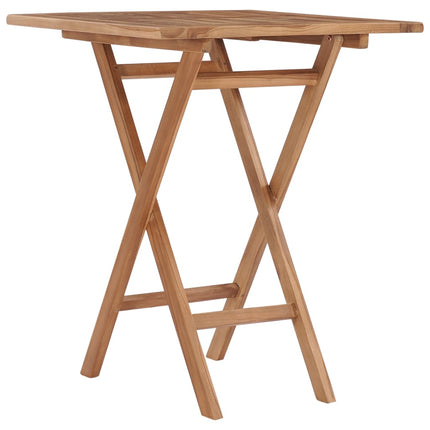 Wooden folding table on a white background