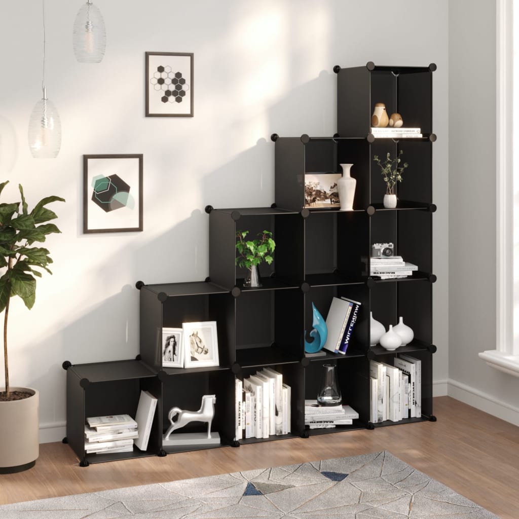 vidaXL Storage Cube Organizer with Cubes Stackable Organizer Modular Shelf PP