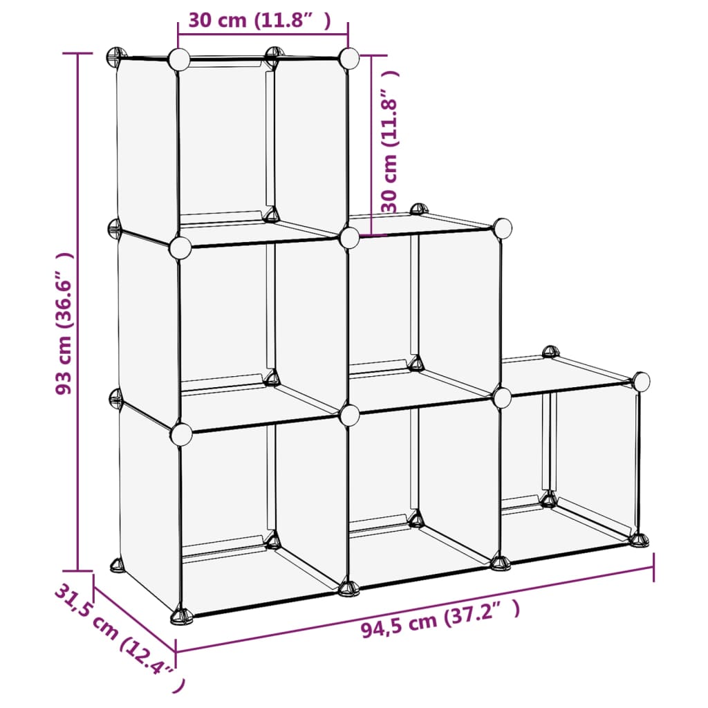 vidaXL Storage Cube Organizer with Cubes Stackable Organizer Modular Shelf PP