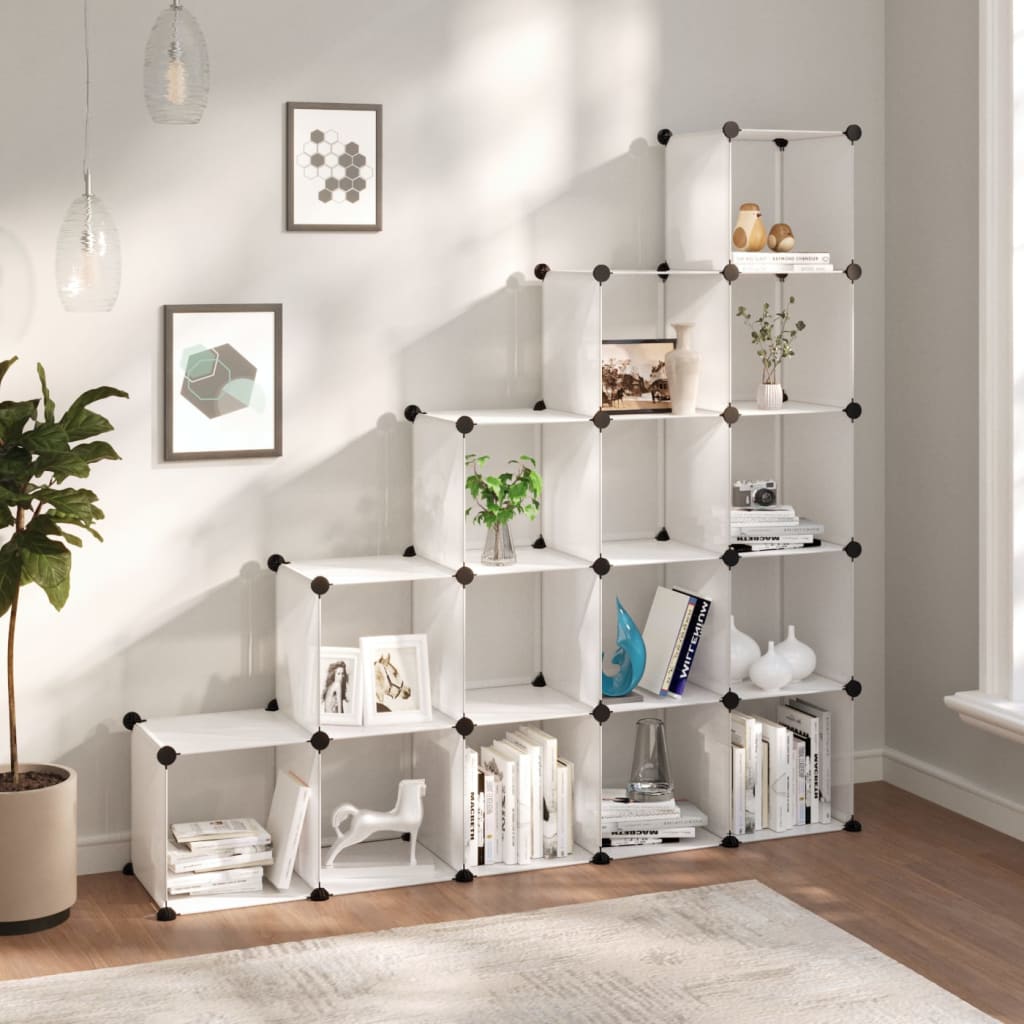 vidaXL Storage Cube Organizer with Cubes Stackable Organizer Modular Shelf PP