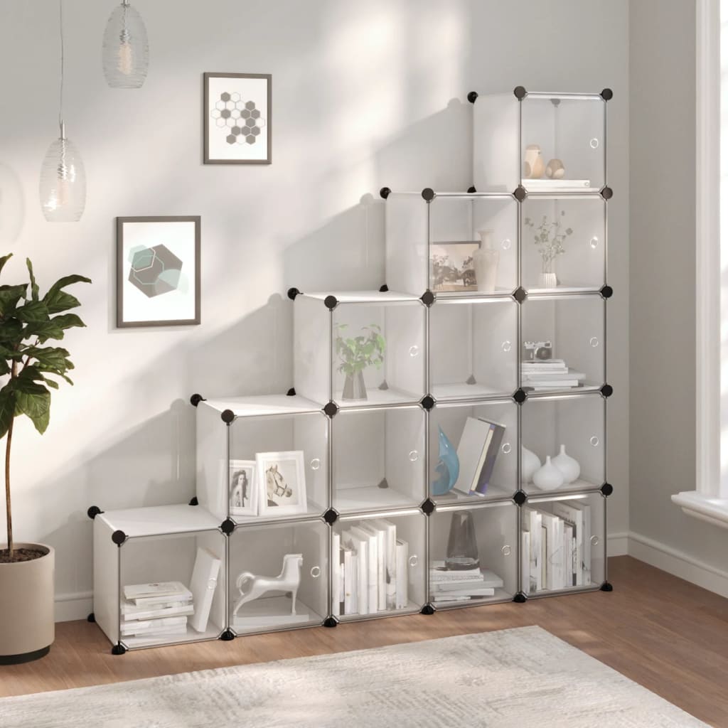 vidaXL Storage Cube Organizer with Cubes Stackable Organizer Modular Shelf PP