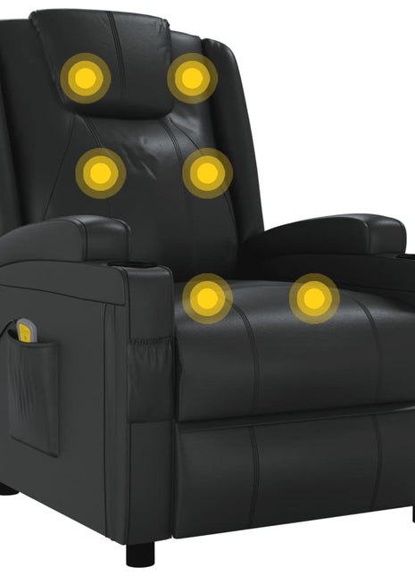 vidaXL Massage Chair Black Faux Leather-4