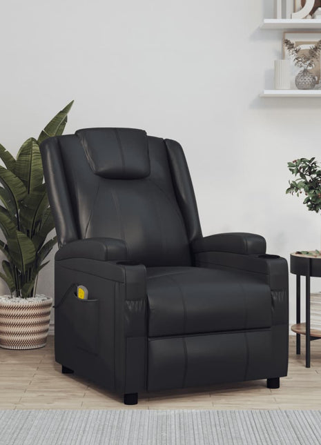 vidaXL Massage Chair Black Faux Leather-0