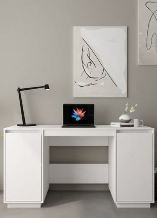 vidaXL Desk Computer Desk with Storage Cabinet for Home Office Solid Wood Pine-9