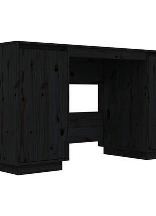 vidaXL Desk Computer Desk with Storage Cabinet for Home Office Solid Wood Pine-2
