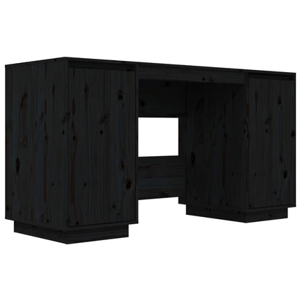 vidaXL Desk Computer Desk with Storage Cabinet for Home Office Solid Wood Pine-2