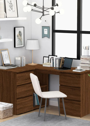 vidaXL Corner Desk Computer Desk Workstation Table Workstation Engineered Wood-15