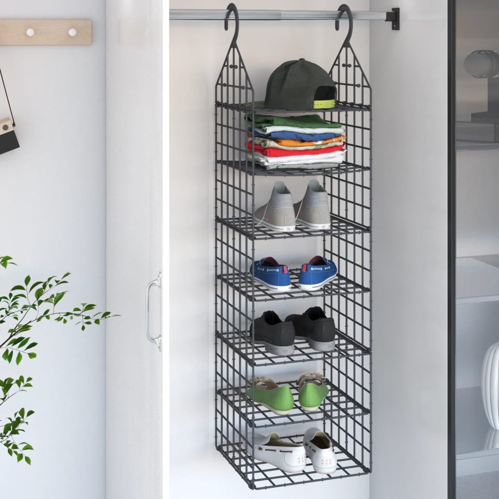 vidaXL Hanging Closet Organizer with 7 Shelves