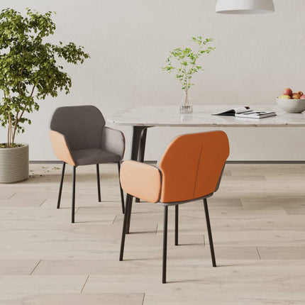 vidaXL Dining Chairs 2 Pcs Accent Upholstered Chair Fabric and Faux Leather-7