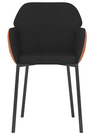 vidaXL Dining Chairs 2 Pcs Accent Upholstered Chair Fabric and Faux Leather-0