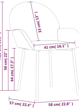 vidaXL Dining Chairs 2 Pcs Accent Upholstered Chair for Living Room Velvet-3
