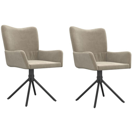 vidaXL Swivel Dining Chairs 2 Pcs Upholstered Accent Leisure Side Chair Velvet-0
