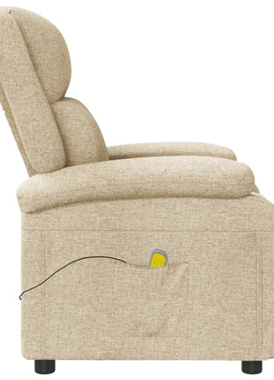 vidaXL Massage Chair Cream Fabric-2
