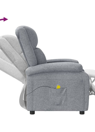 vidaXL Massage Chair Light Gray Fabric-4