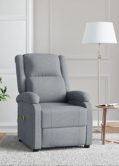 vidaXL Massage Chair Light Gray Fabric-0