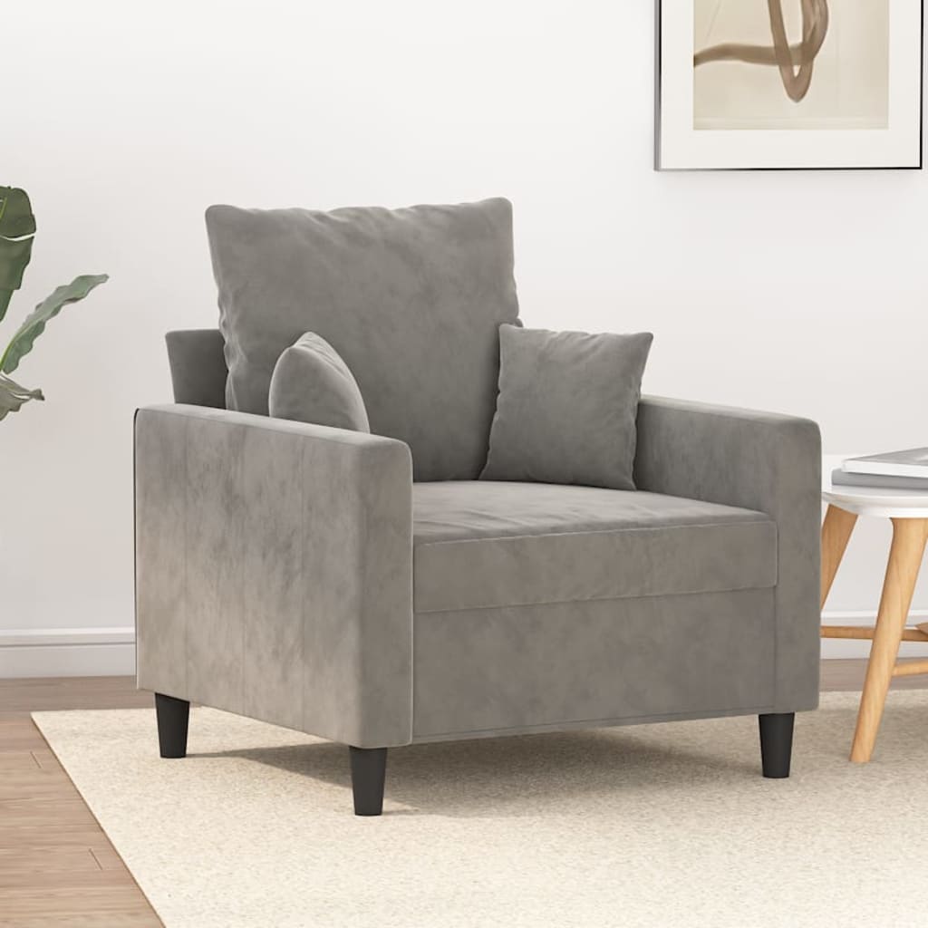 vidaXL Sofa Chair Living Room Accent Upholstered Chair with Armrest Velvet-14